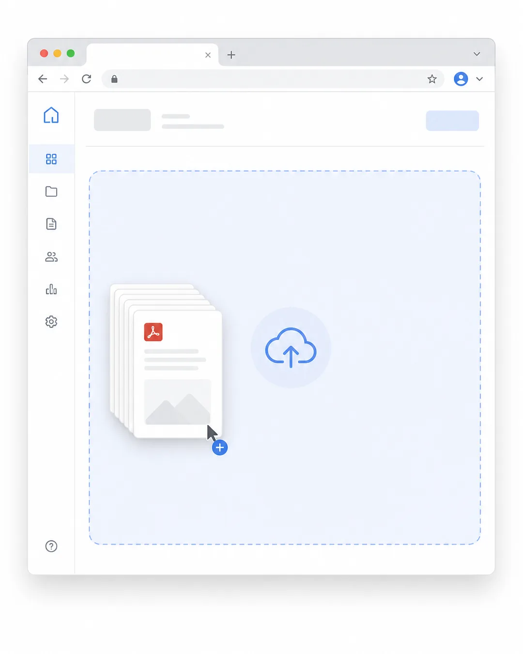 ブラウザにPDFをまとめてドラッグ&ドロップ